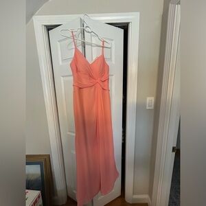 Azazie Bridesmaid Dress - worn once, size 4. Coral color